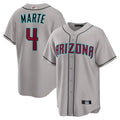 A.Diamondbacks #4 Ketel Marte Player Gray Home Game Stitched Jerseys