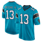 C.Panthers #13 John Metchie III Player Blue Game Gdoa Stitched Jerseys