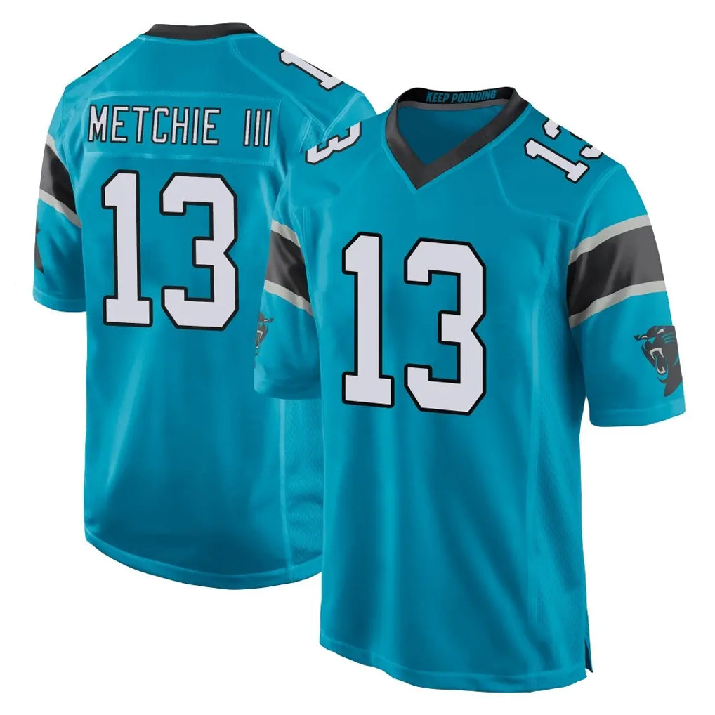 C.Panthers #13 John Metchie III Player Blue Game Gdoa Stitched Jerseys