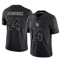 M.Vikings #14 Jauan Jennings Player Black Reflective LImited Home Game Gdoa Stitched Jerseys