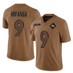 D.Broncos #9 Talanoa Hufanga Player Brown Salute To Service Limited Gdoa Stitched Jerseys