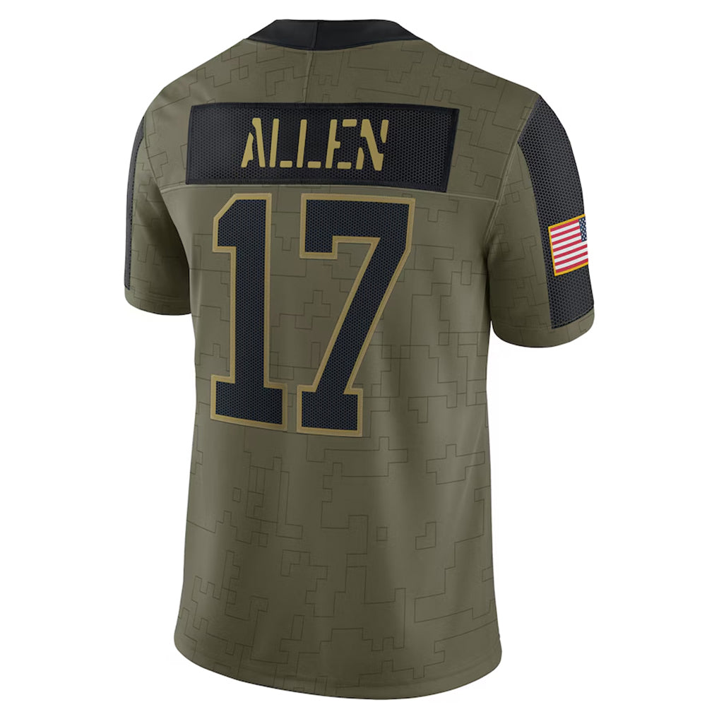 B.Bills #17 Josh Allen Player Olive Salute To Service Limited Home Game Gdoa Stitched Jerseys