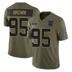 C.Panthers #95 Derrick Brown Player Olive 2025 Salute to Service Limited Game Gdoa Stitched Jerseys