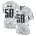 P.Eagles #58 Jalyx Hunt Player Arctic Camo Salute to Service Limited Game Gdoa Stitched Jerseys
