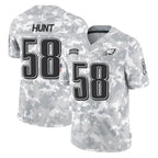 P.Eagles #58 Jalyx Hunt Player Arctic Camo Salute to Service Limited Game Gdoa Stitched Jerseys