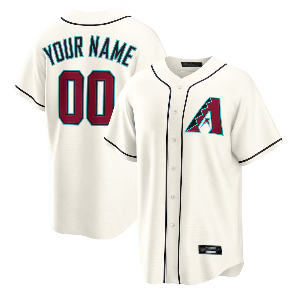 Custom A.Diamondbacks Cream Home Game Any name & number Gdoa Stitched Jerseys