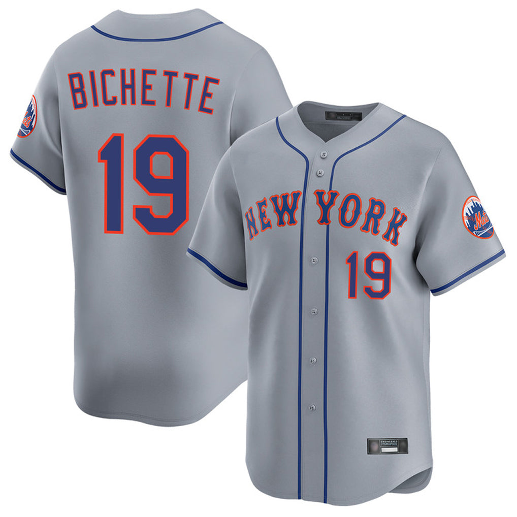 NY.Mets #19 Bo Bichette Player Gray Road Limited Home Fdoa Stitched Jerseys