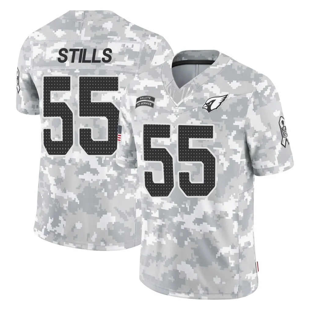 A.Cardinals #55 Dante Stills Player Camo Salute to Service Limited Home Gdoa Stitched Jerseys
