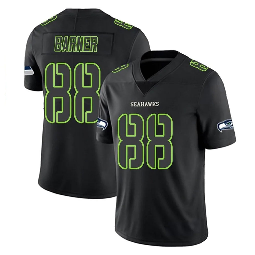 S.Seahawks #88 AJ Barner Player Black Impact Limited Home Game Gdoa Stitched Jerseys