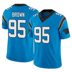 C.Panthers #95 Derrick Brown Player Blue Vapor F.U.S.E. Limited Home Game Gdoa Stitched Jerseys