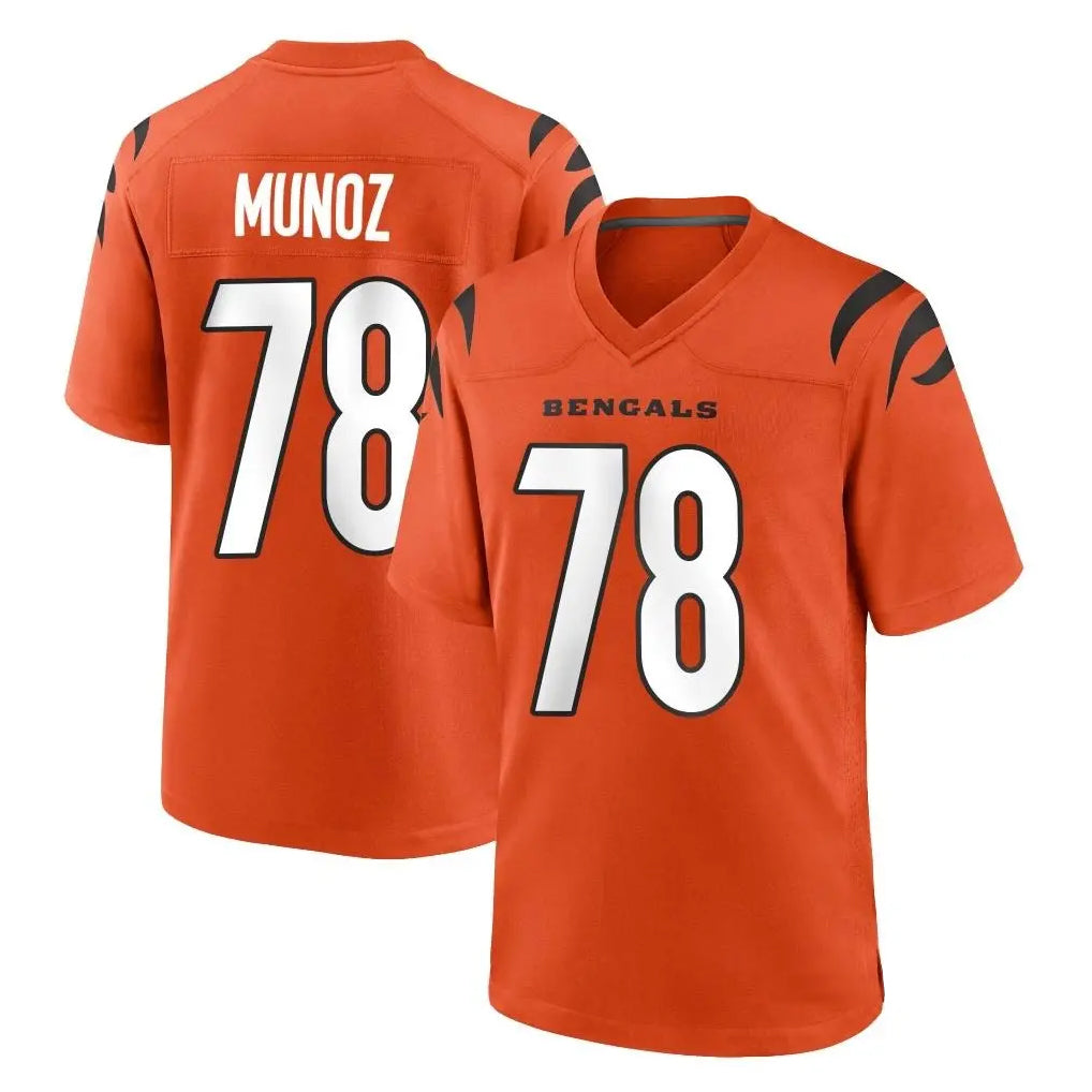 C.Bengals #78 Anthony Munoz Player Orange Home Game Gdoa Stitched Jerseys