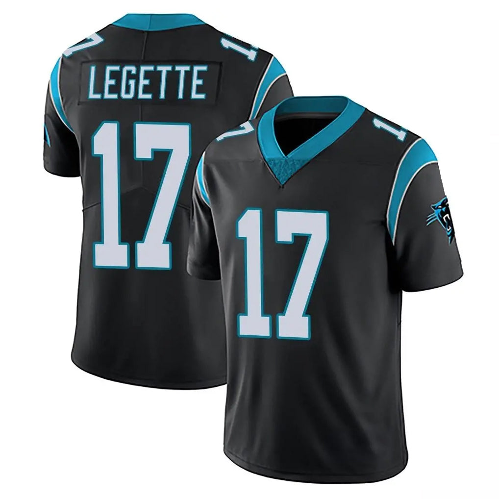 C.Panthers #17 Xavier Legette Player Black Vapor Untouchable Limited Game Gdoa Stitched Jerseys
