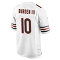 C.Bears #10 Luther Burden III Player White Home Game Gdoa Stitched Jerseys