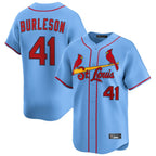 St. Louis Cardinals #41 Alec Burlesona Player Light Blue Home Limited Fdoa Stitched Jerseys