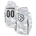 Custom P.Steelers Arctic Camo Limited Salute to Service Pullover Hoodies Game Any Name & Numbers Gdoa Stitched Jerseys