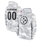 Custom P.Steelers Arctic Camo Limited Salute to Service Pullover Hoodies Game Any Name & Numbers Gdoa Stitched Jerseys