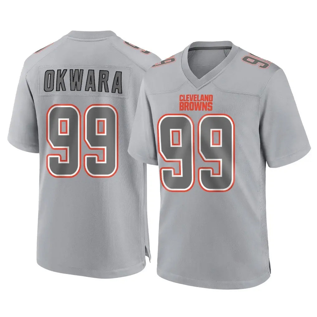 C.Browns #99 Julian Okwara Player Gray Atmosphere Fashion Game Gdoa Stitched Jerseys