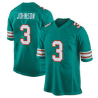 M.Dolphins #3 Chris Johnson Player Aqua Alternate Home Game Gdoa Stitched Jerseys