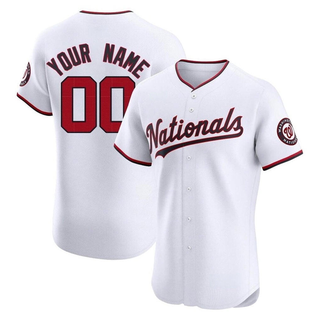 Custom W.Nationals White Limited Elite Home Game Any Name & Number Gdoa Stitched Jerseys