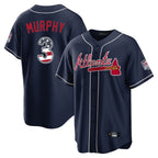 A.Braves #3 Dale Murphy Player Navy USA 250 Fourth Of July Limited Home Game Gdoa250Ys Stitched Jerseys