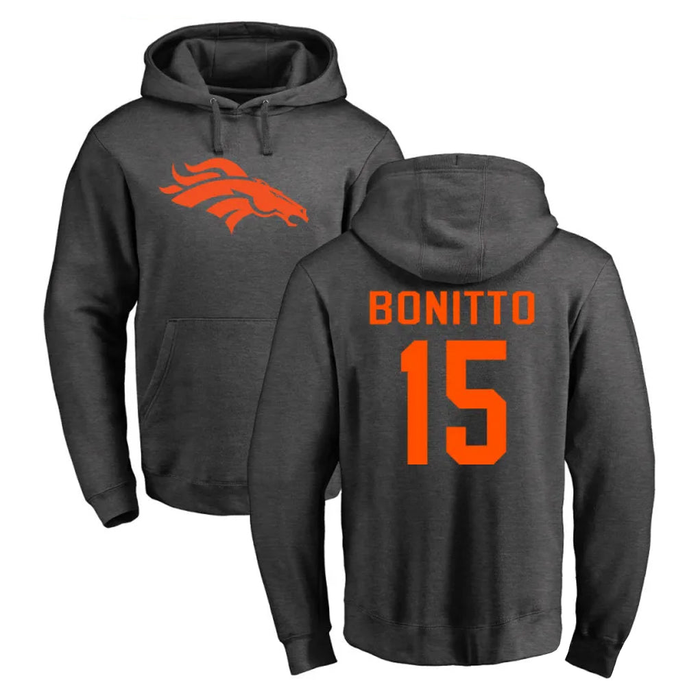 D.Broncos #15 Nik Bonitto Player Ash One Color Pullover Hoodie Limited Ddoa Stitched Jerseys