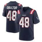NE.Patriots #48 Namdi Obiazor Player Navy Home Game Gdoa Stitched Jerseys