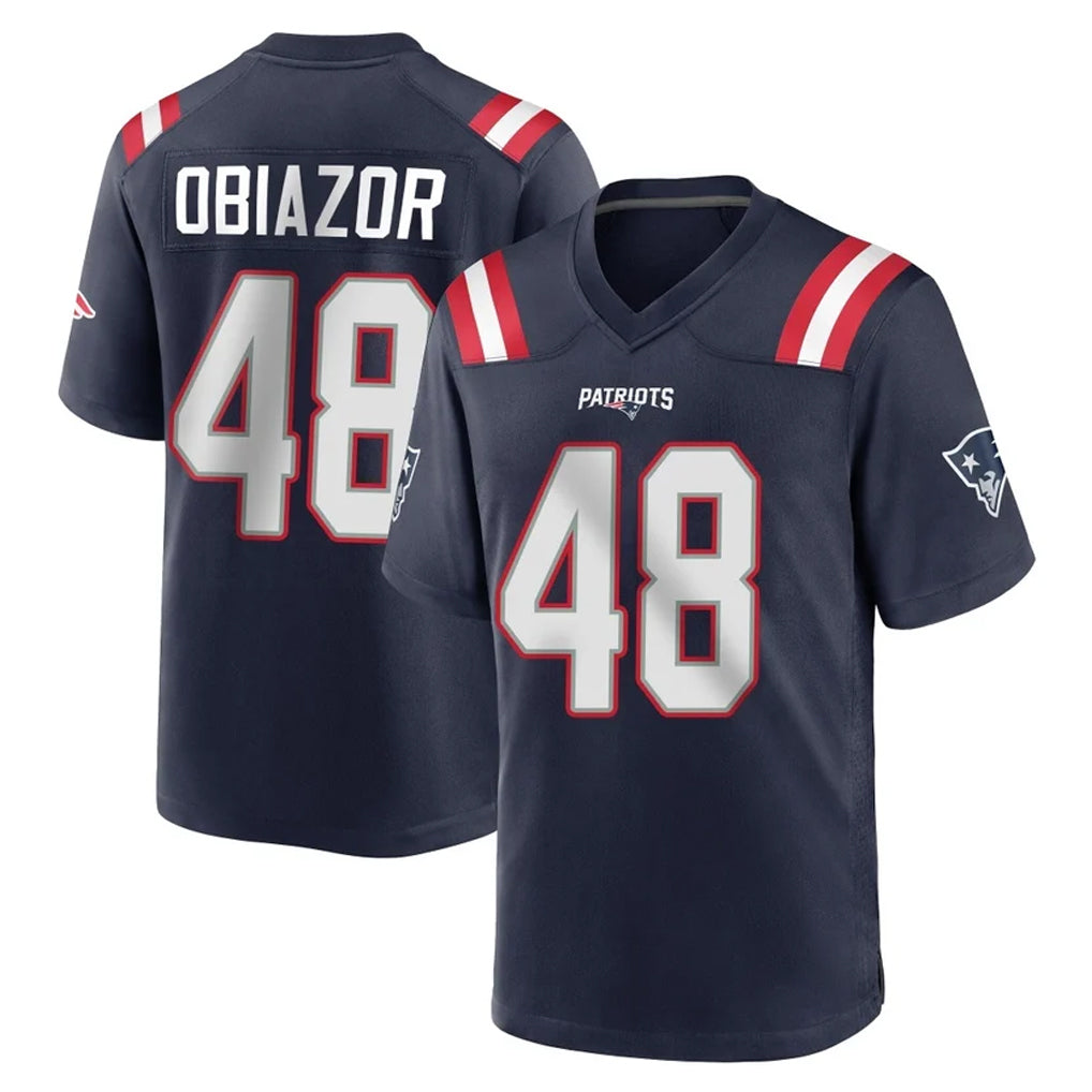 NE.Patriots #48 Namdi Obiazor Player Navy Home Game Gdoa Stitched Jerseys