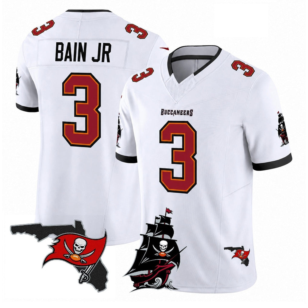 TB.Buccaneers #3 Rueben Bain Jr. Player White Limited 2026 Season Vapor F.U.S.E. Home Game Gdoa Stitched Jerseys