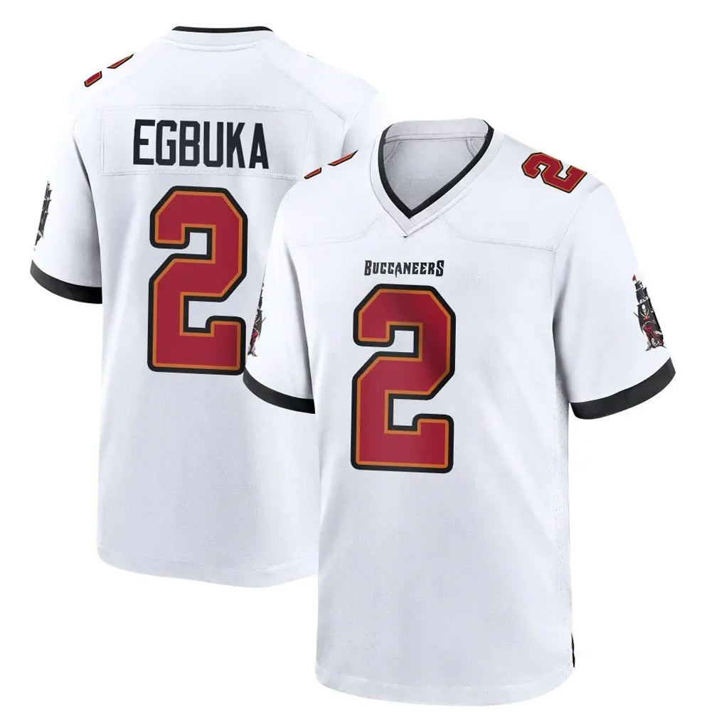 TB.Buccaneers #2 Emeka Egbuka Player White Home Game Gdoa Stitched Jerseys