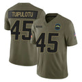 LA.Chargers #45 Tuli Tuipulotu Player Olive 2025 Salute To Service Limited Game Gdoa Stitched Jerseys