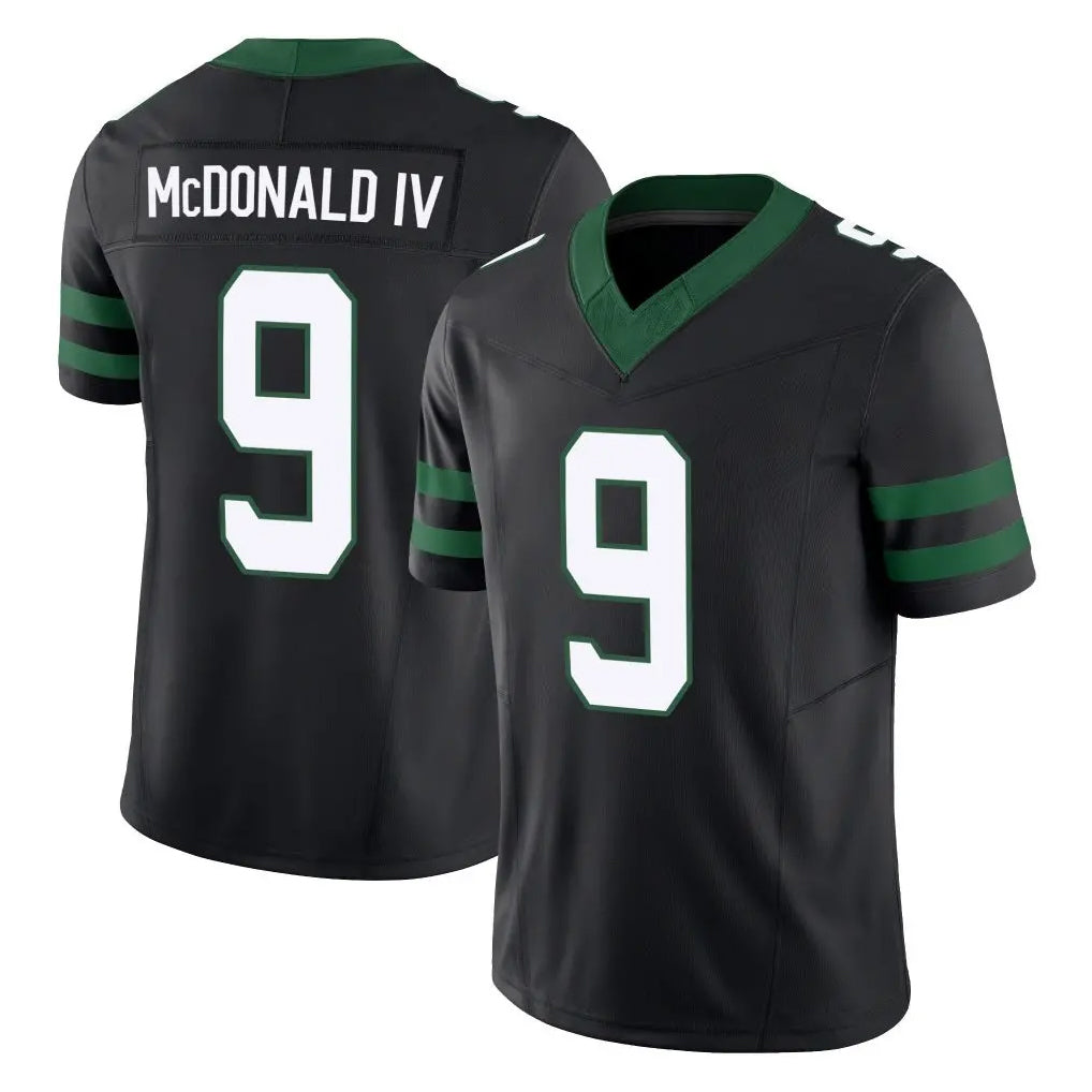 NY.Jets #9 Will McDonald IV Player Black Limited Legacy Vapor F.U.S.E. Home Game Gdoa Stitched Jerseys