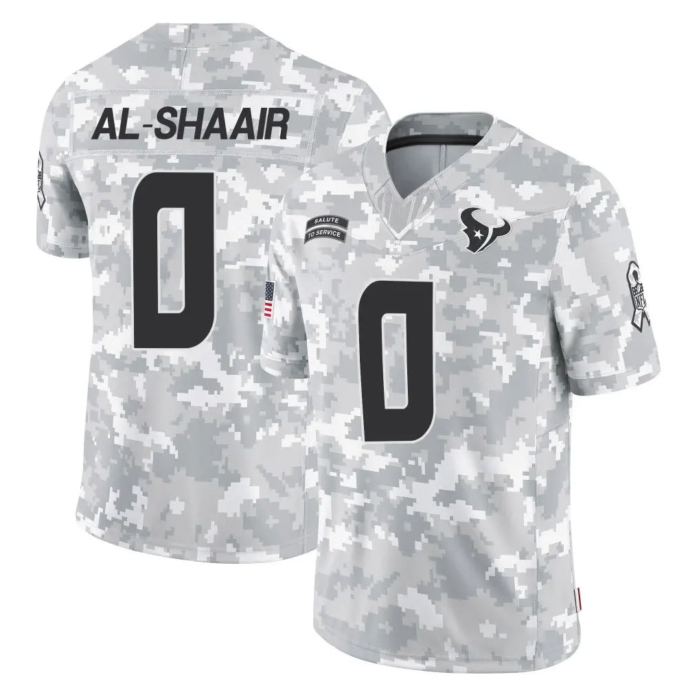 H.Texans #0 Azeez Al-Shaair Player Arctic Camo Salute To Service Limited Game Gdoa Stitched Jerseys