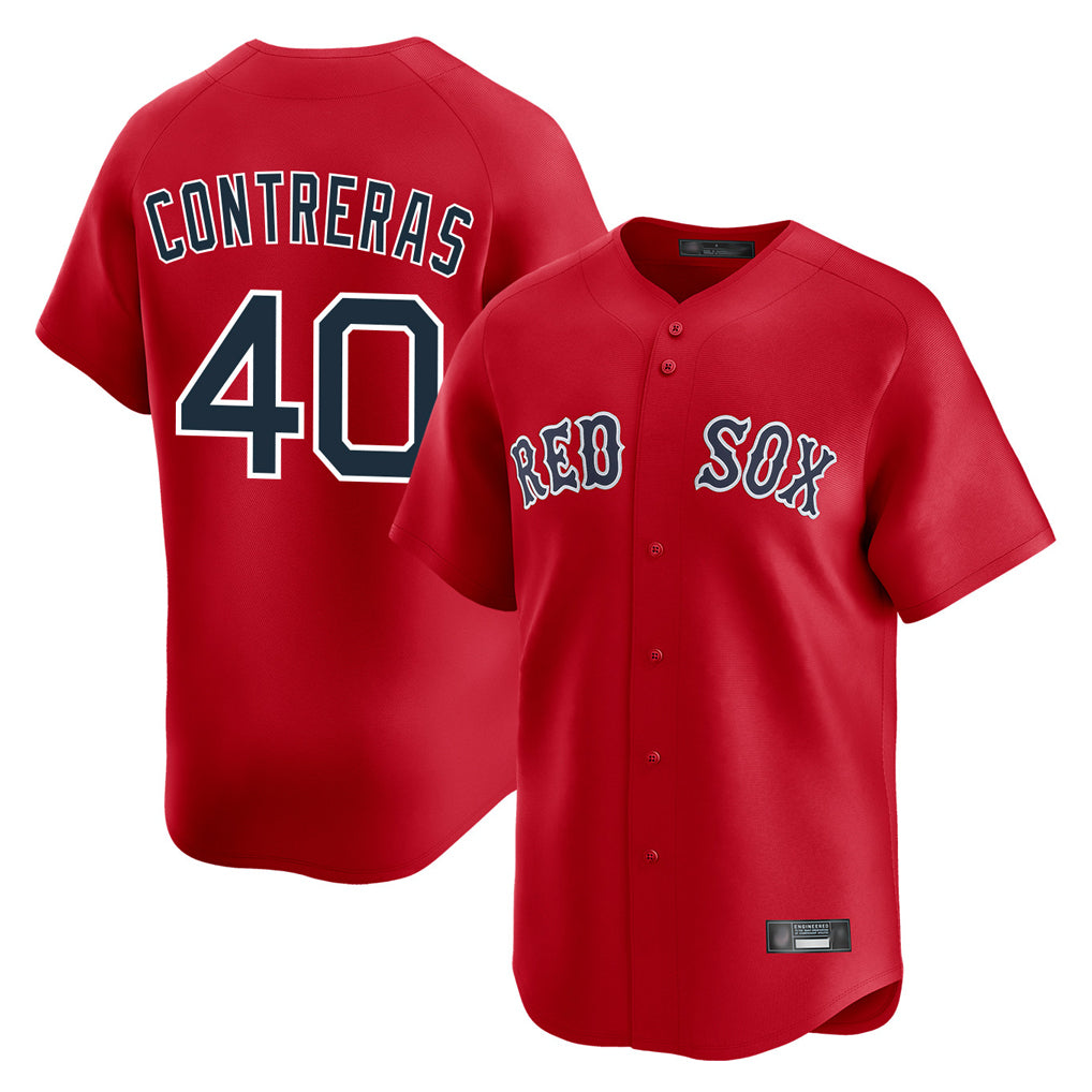 B.Red Sox #40 Willson Contreras Player Red Limited Home Game Gdoa Stitched Jerseys