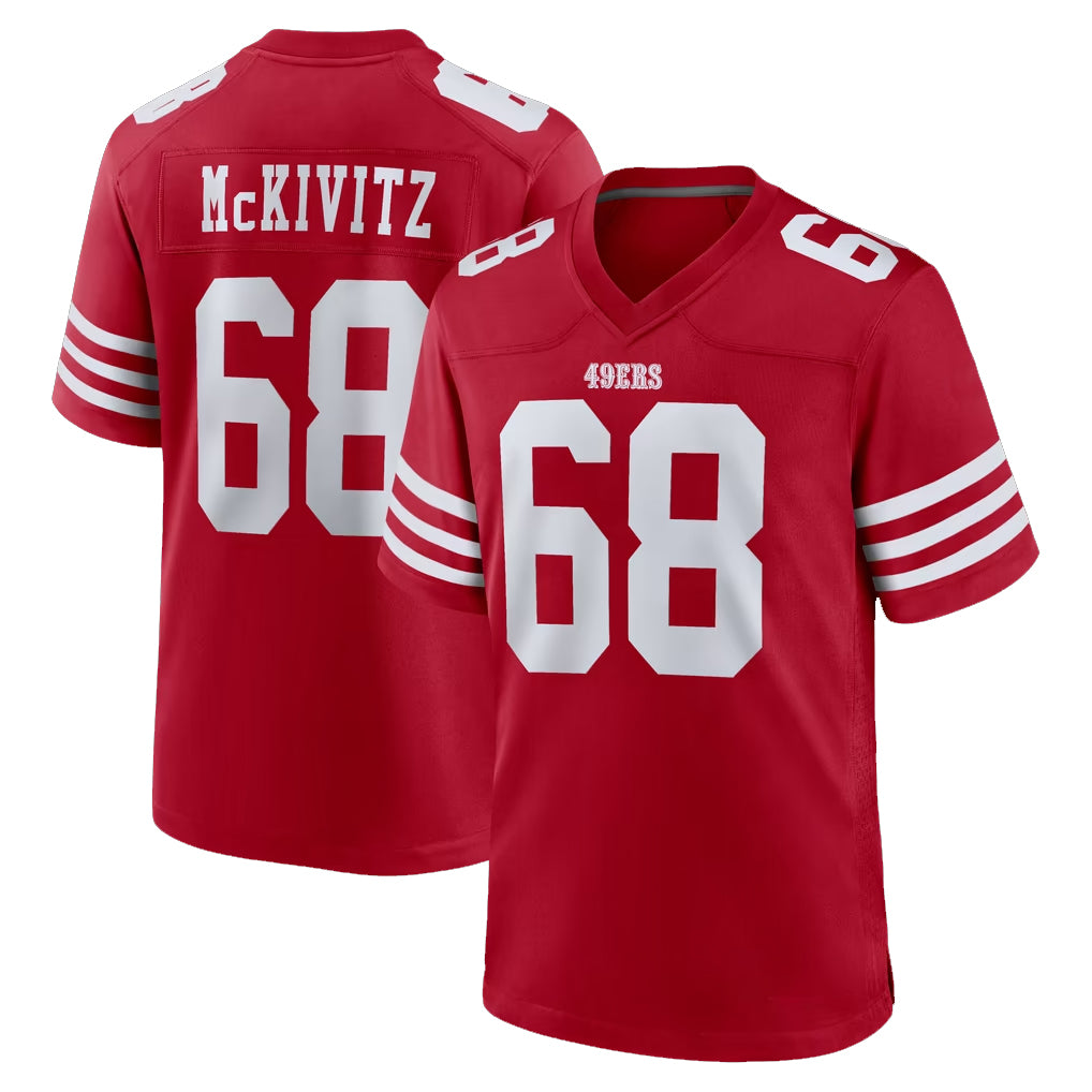SF.49ers #68 Colton McKivitz Player Red Game Home Gdoa Stitched Jerseys