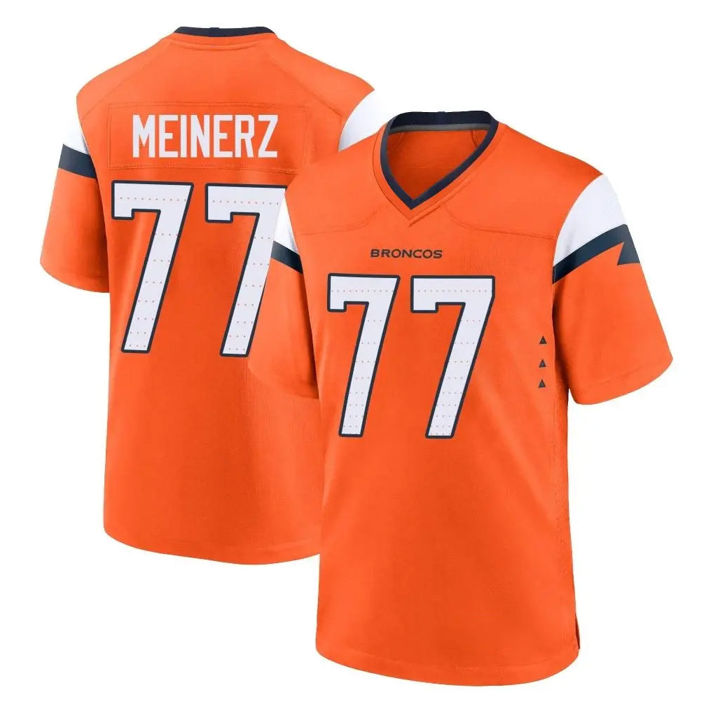 D.Broncos #77 Quinn Meinerz Player Orange Home Game Gdoa Stitched Jerseys
