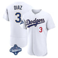 LA.Dodgers #3 Edwin D¨ªaz Player Gold White World Series Meet 2026 Collection Stadium Limited Elite Fdoa Stitched Jerseys