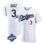 LA.Dodgers #3 Edwin D¨ªaz Player Gold White World Series Meet 2026 Collection Stadium Limited Elite Fdoa Stitched Jerseys