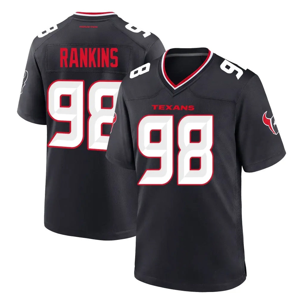 H.Texans #98 Sheldon Rankins Player Navy Team Home Game Gdoa Stitched Jerseys