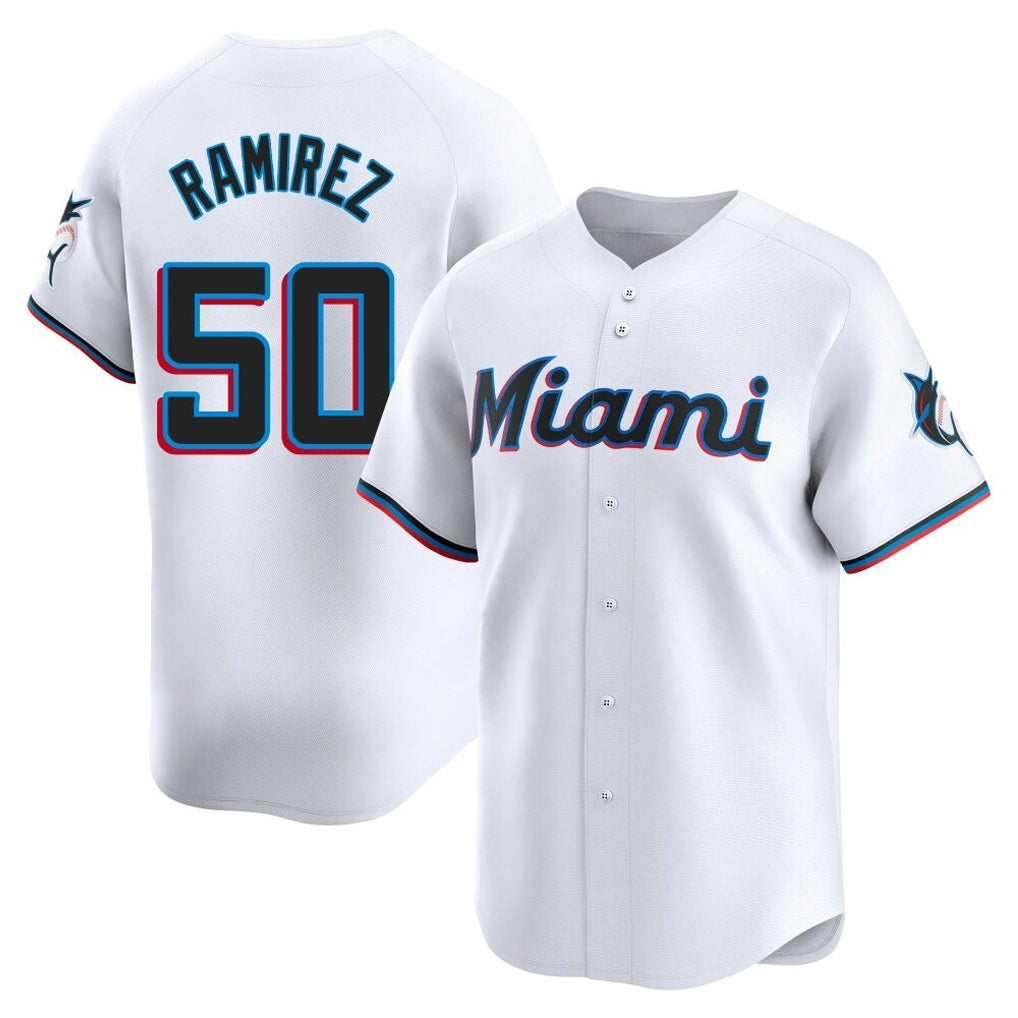 M.Marlins #50 Agustin Ramirez Player White  Home Limited Fdoa Stitched Jerseys