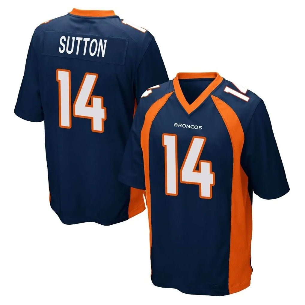 D.Broncos #14 Courtland Sutton Player Navy Game Gdoa Stitched Jerseys