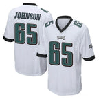 P.Eagles #65 Lane Johnson Player White Home Game Gdoa Stitched Jerseys