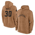LA.Chargers #30 Alec Ingold Player Brown Salute to Service Hoodies Limited Game Gdoa Stitched Jerseys