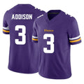 M.Vikings #3 Jordan Addison Player Purple Limited Vapor F.U.S.E. Home Game Gdoa Stitched Jerseys