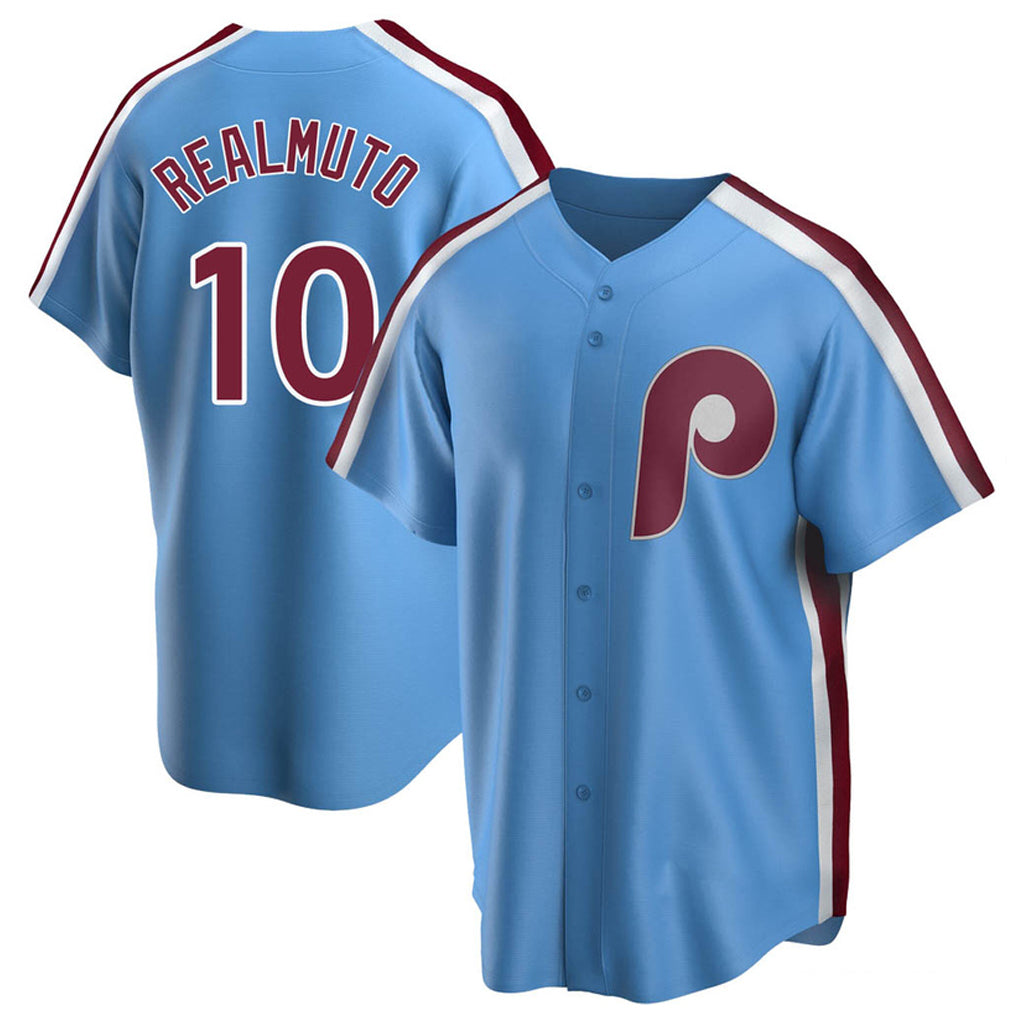 P.Phillies #10 J.T. Realmuto Player Light Blue Replica Game Fdoa Stitched Jerseys