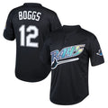T.Bay Rays #12 Wade Boggs Player Black Mitchell & Ness Cooperstown Collection Mesh Batting Practice Fdoa Stitched Jerseys