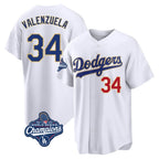 LA.Dodgers #34 Fernando Valenzuela Player Gold White World Series Meet 2026 Collection Stadium Limited Fdoa Stitched Jerseys
