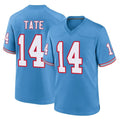 T.Titans #14 Carnell Tate Player Light Blue Oilers Throwback Home Game Gdoa Stitched Jerseys
