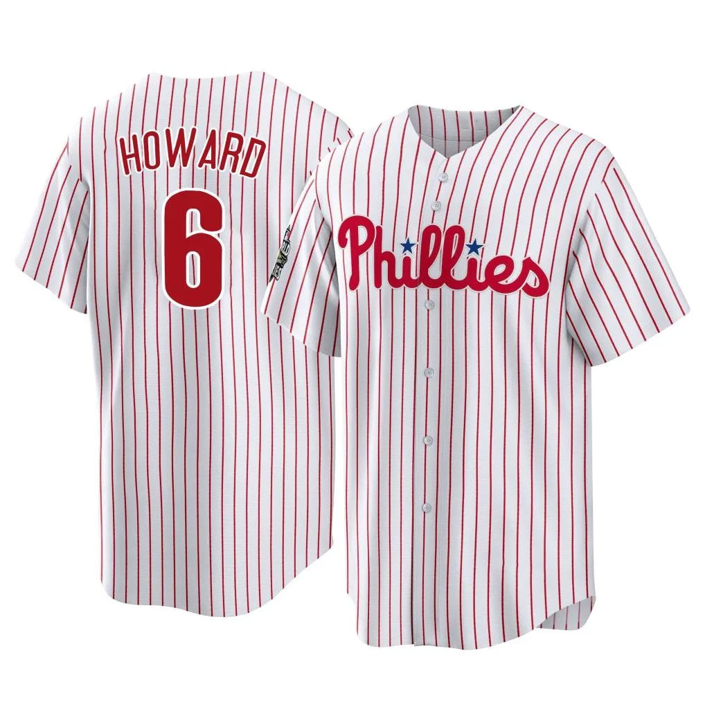 P.Phillies #6 Ryan Howard Player White Home Game Fdoa Stitched Jerseys