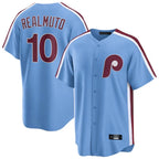 P.Phillies #10 J.T. Realmuto Player Light Blue Home Game Fdoa Stitched Jerseys