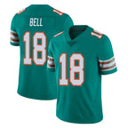M.Dolphins #18 Chris Bell Player Aqua Limited Alternate Vapor Untouchable Home Game Gdoa Stitched Jerseys